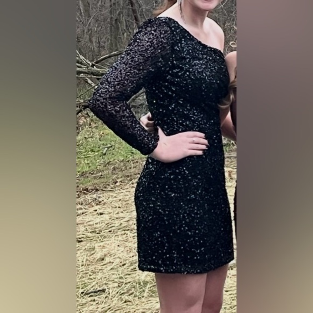 Ashley Lauren Black Sequin Dress- Sz 10